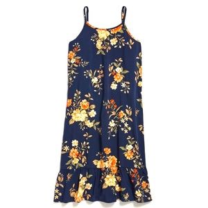 Old Navy Kids Sleeveless Floral Ruffle-Hem Midi Slip Dress